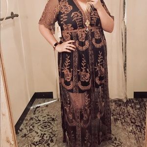 Embroidered maxi dress